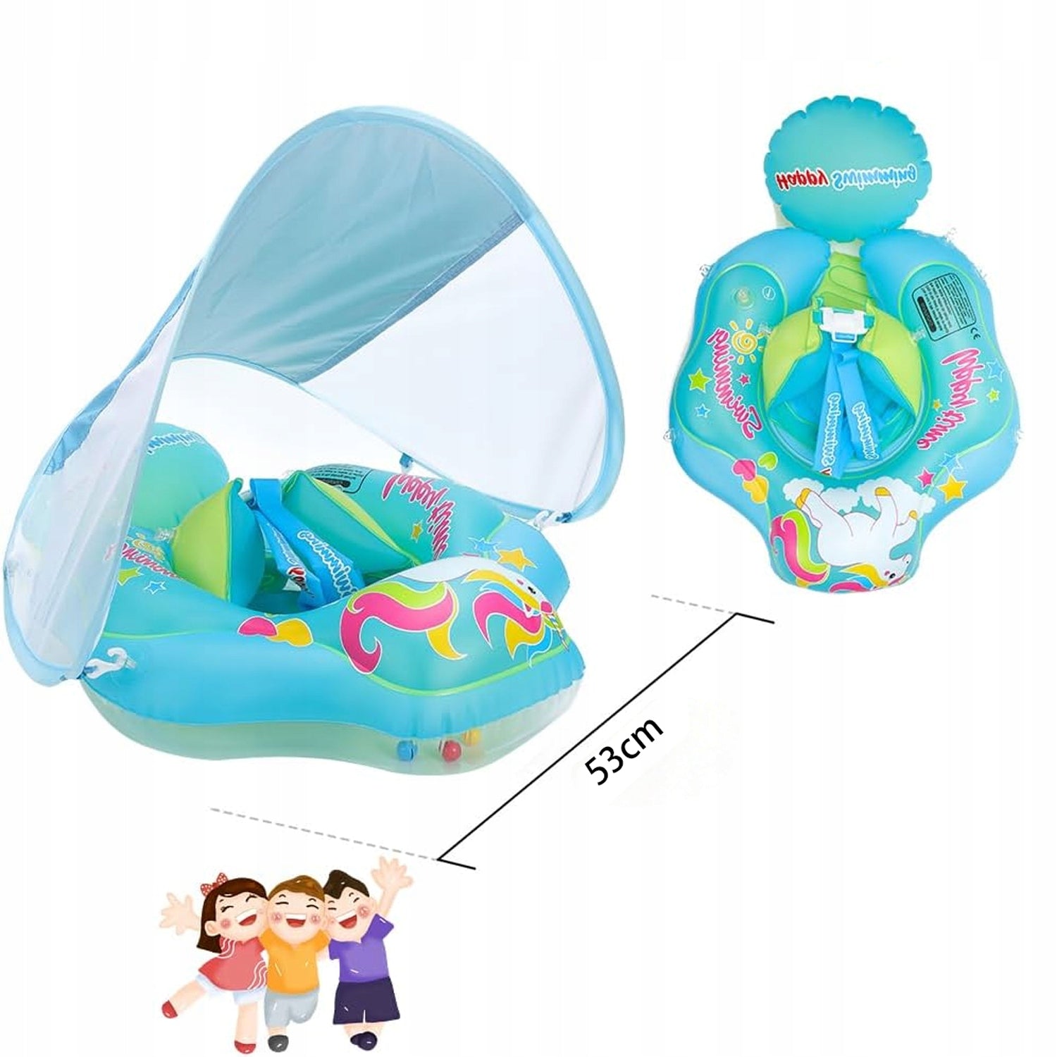 Blue PVC Swimming Wheel for Babies 12 to 36 Months Brand no brand