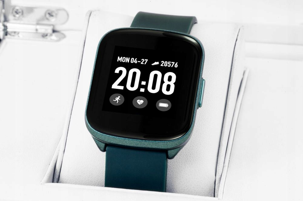 Blue Rectangular Smartwatch with Silicone Strap Rubicon RNCE38 36mm Brand Rubicon