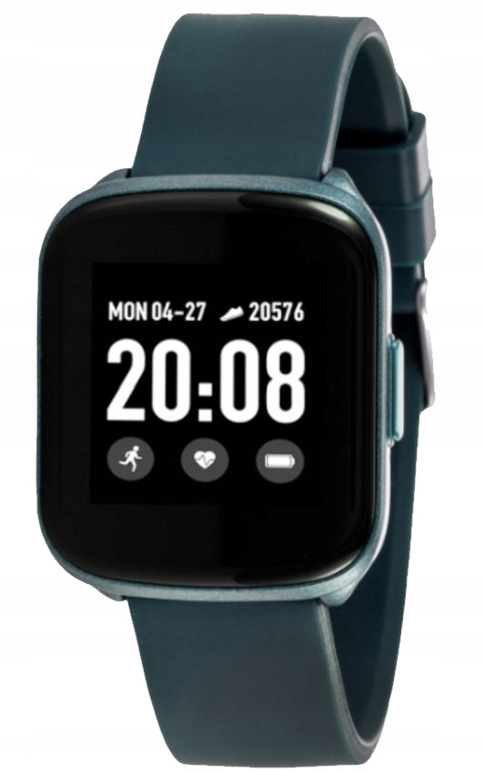 Blue Rectangular Smartwatch with Silicone Strap Rubicon RNCE38 36mm Color blue