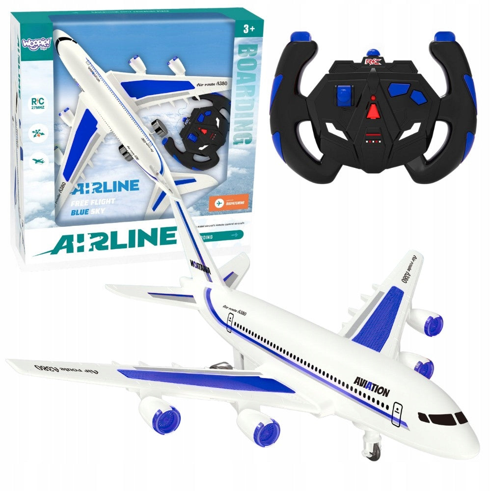 Blue Remote Controlled Passenger Aircraft Airline Woopie Simulator 3+