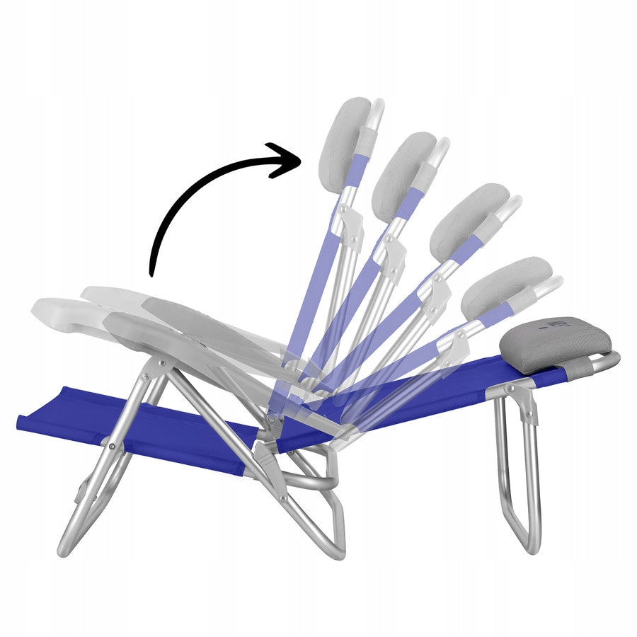 Blue beach chair NILS CAMP 5 backrest positions Color blue