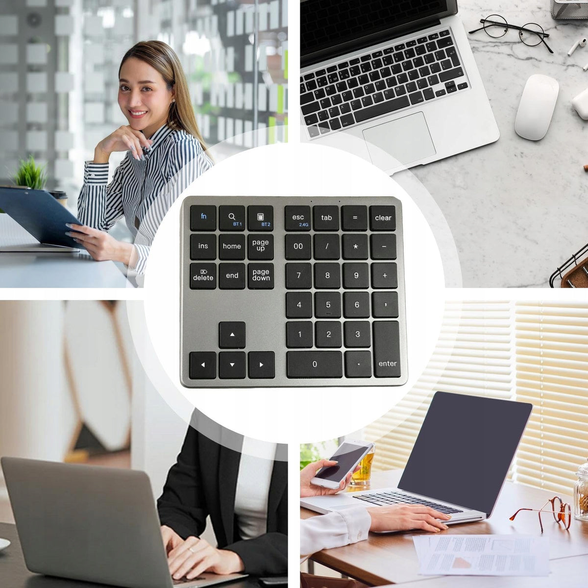 Bluetooth 3.0 Numeric Keyboard Aluminum Wireless For PC LAPTOP Packaging status original