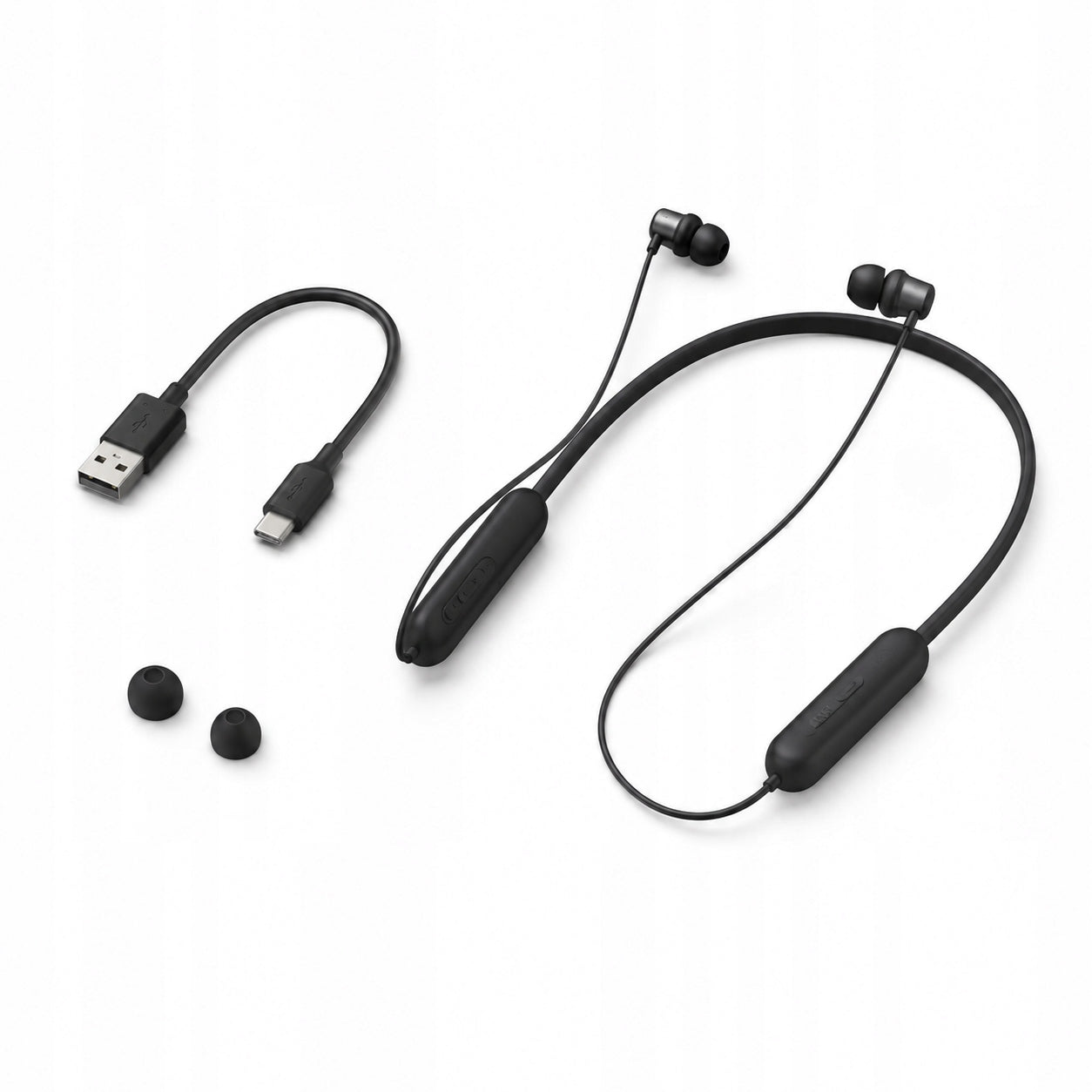 Bluetooth 5.0 In-Ear Neck Headphones Microphone 15h 9mm Black