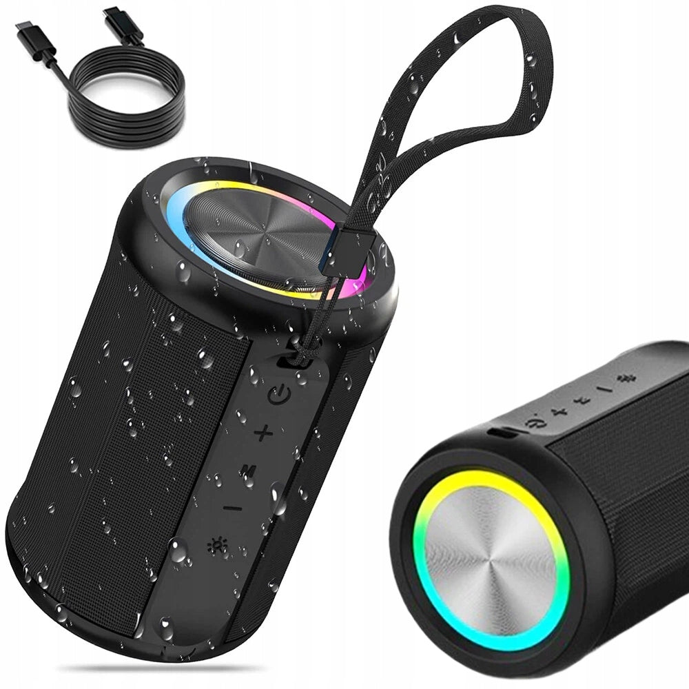 Bluetooth 5.0 Speaker USB AUX MP3 RGB Wireless Speaker BLACK POWER