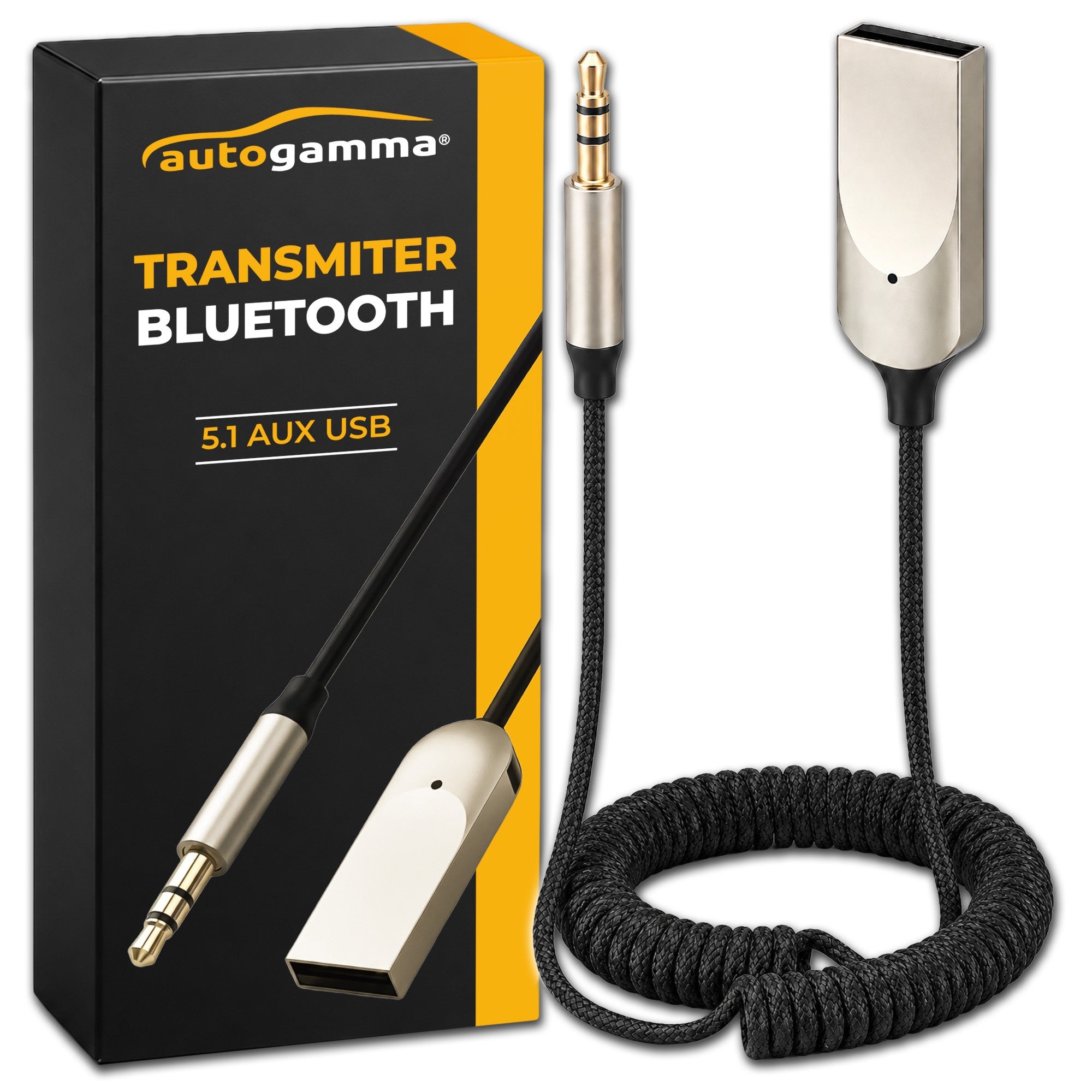 Bluetooth 5.1 AUX USB Adapter Transmitter for Car Audio Receiver 3,5mm