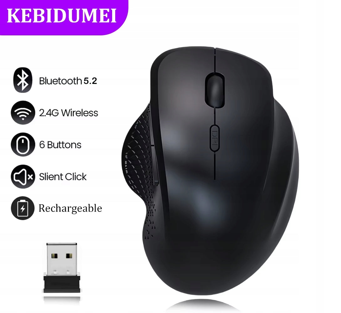 Bluetooth 5.2 Wireless Mouse 2.4G 6 Keys For Gaming 1600