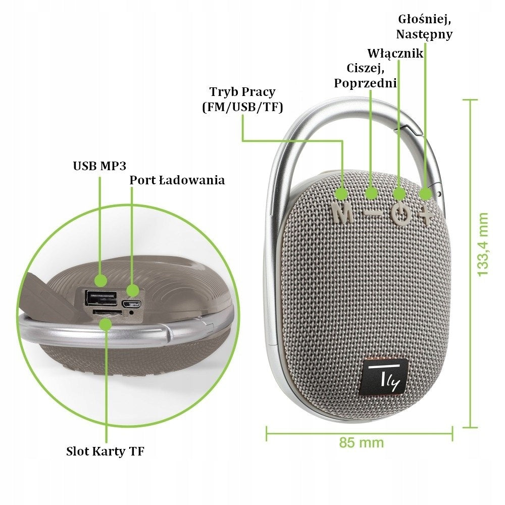 Bluetooth 5.3 Wireless 5W TWS USB 5W Speaker Batteries included no