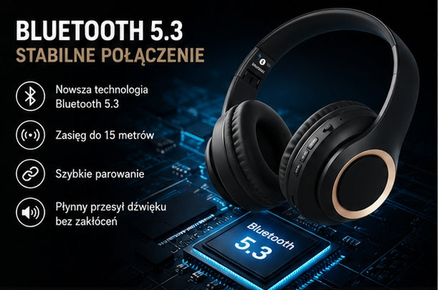 Bluetooth 5.3 Wireless AUX TF microSD Headphones Microphone Packaging status original