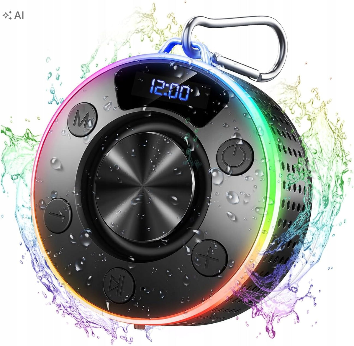 Bluetooth 5.4 Speaker Waterproof IPX7 10W RGB USB-C DONERTON