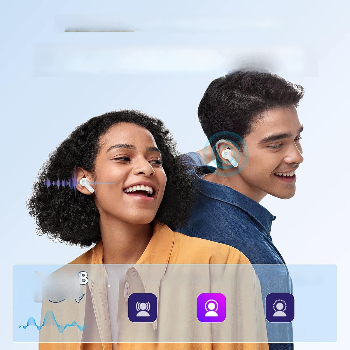 Bluetooth 5 4 Wireless Earbuds In-Ear ANC With Touch Microphone Packaging status original