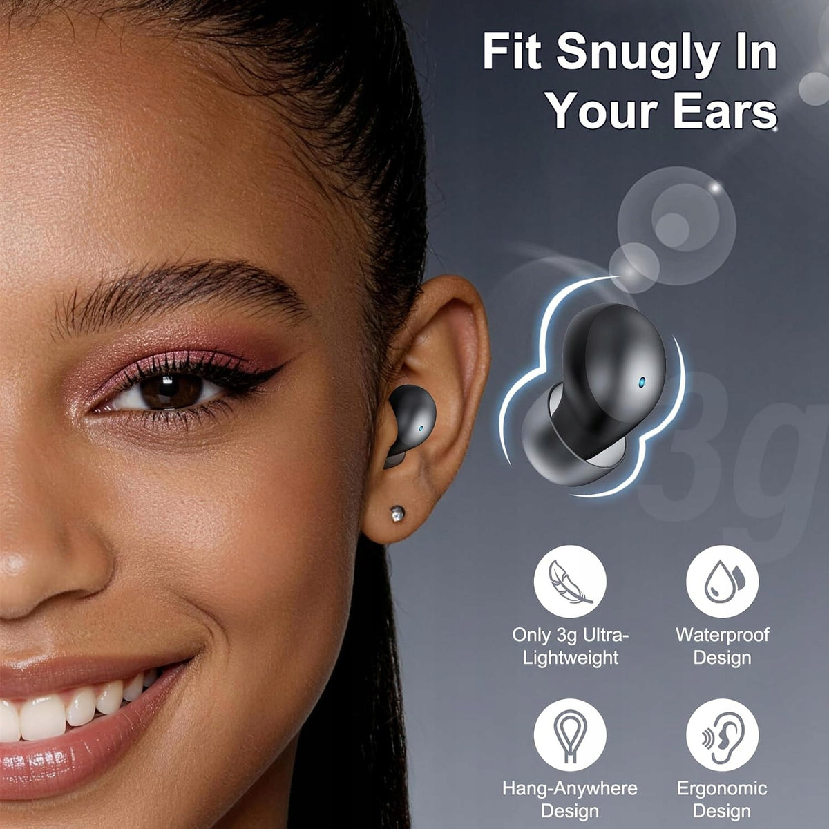 Bluetooth 6.0 In-Ear Mini Sleeping Headphones For Side With White Noise And Model Sluchawki Bluetooth 6.0