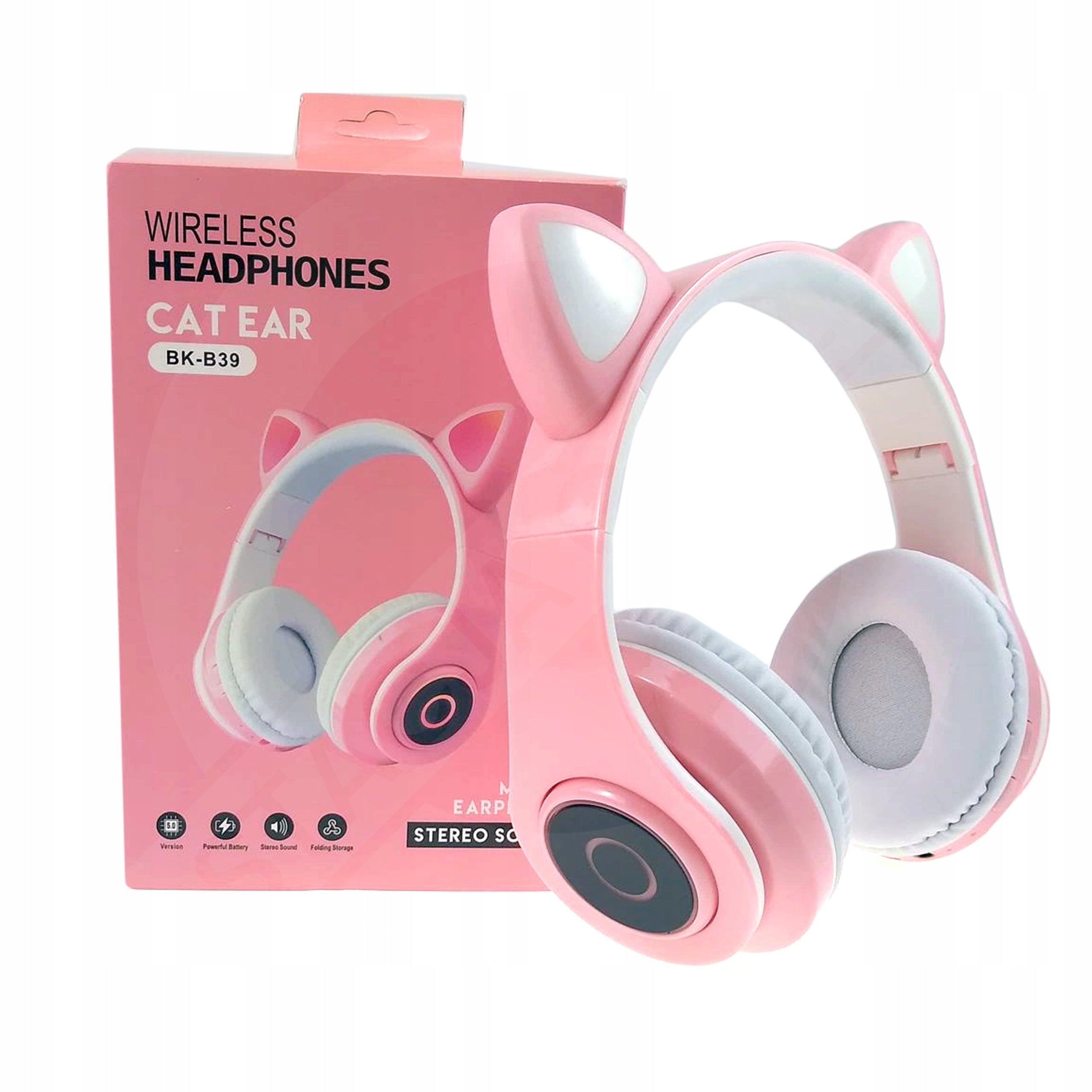 Bluetooth Cat Ear Headphones B39 WIRELESS CAT EARS PINK FOR KIDS