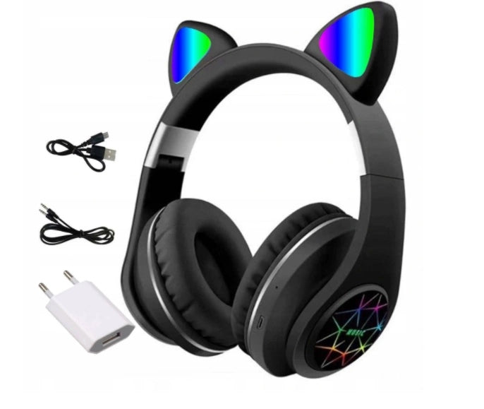 Bluetooth Cat Ear M2 Wireless Headphones with RGB LED, Microphone