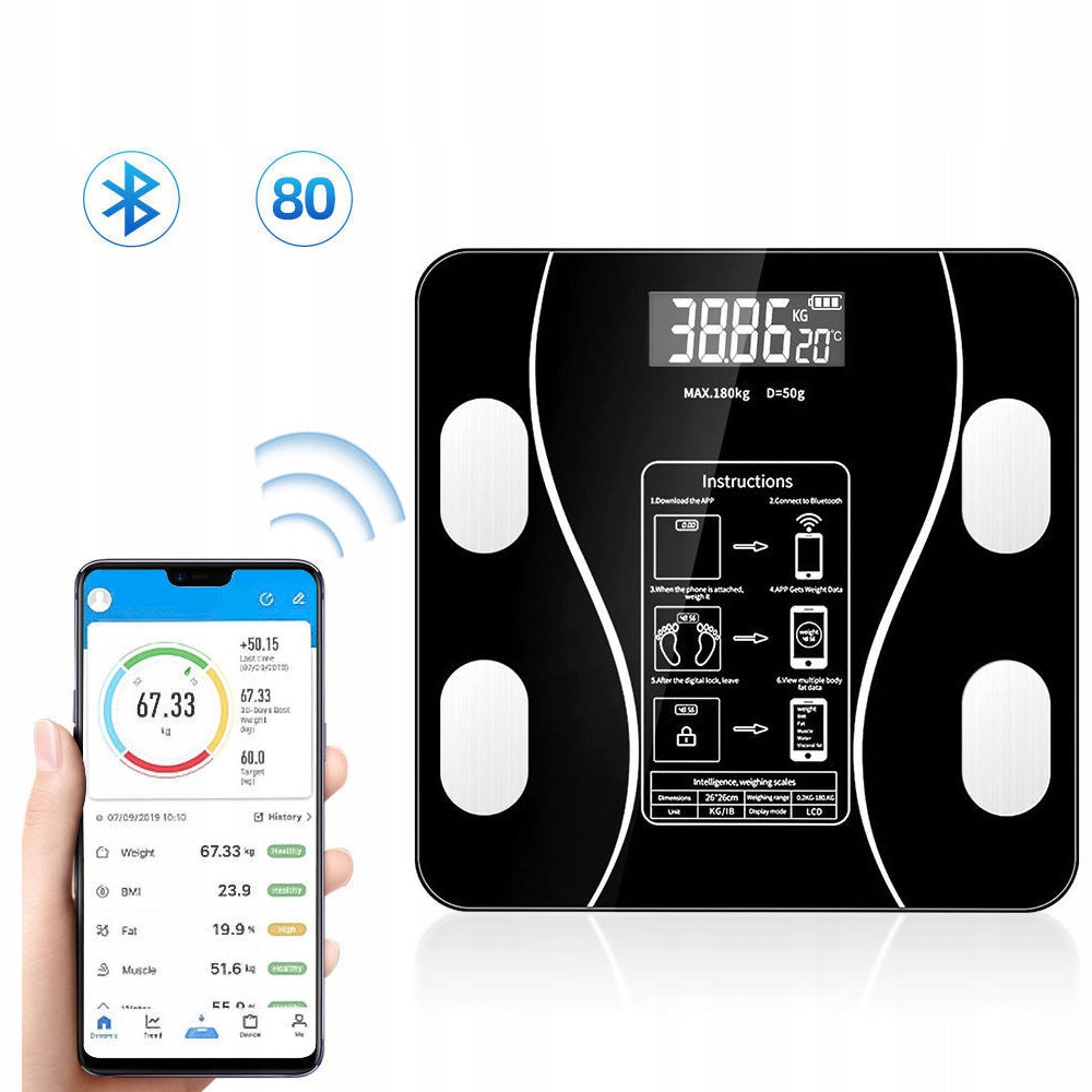 Bluetooth Electronic Scale 0.1-180kg Support Mobile APP Manufacturer code 6HG14854332