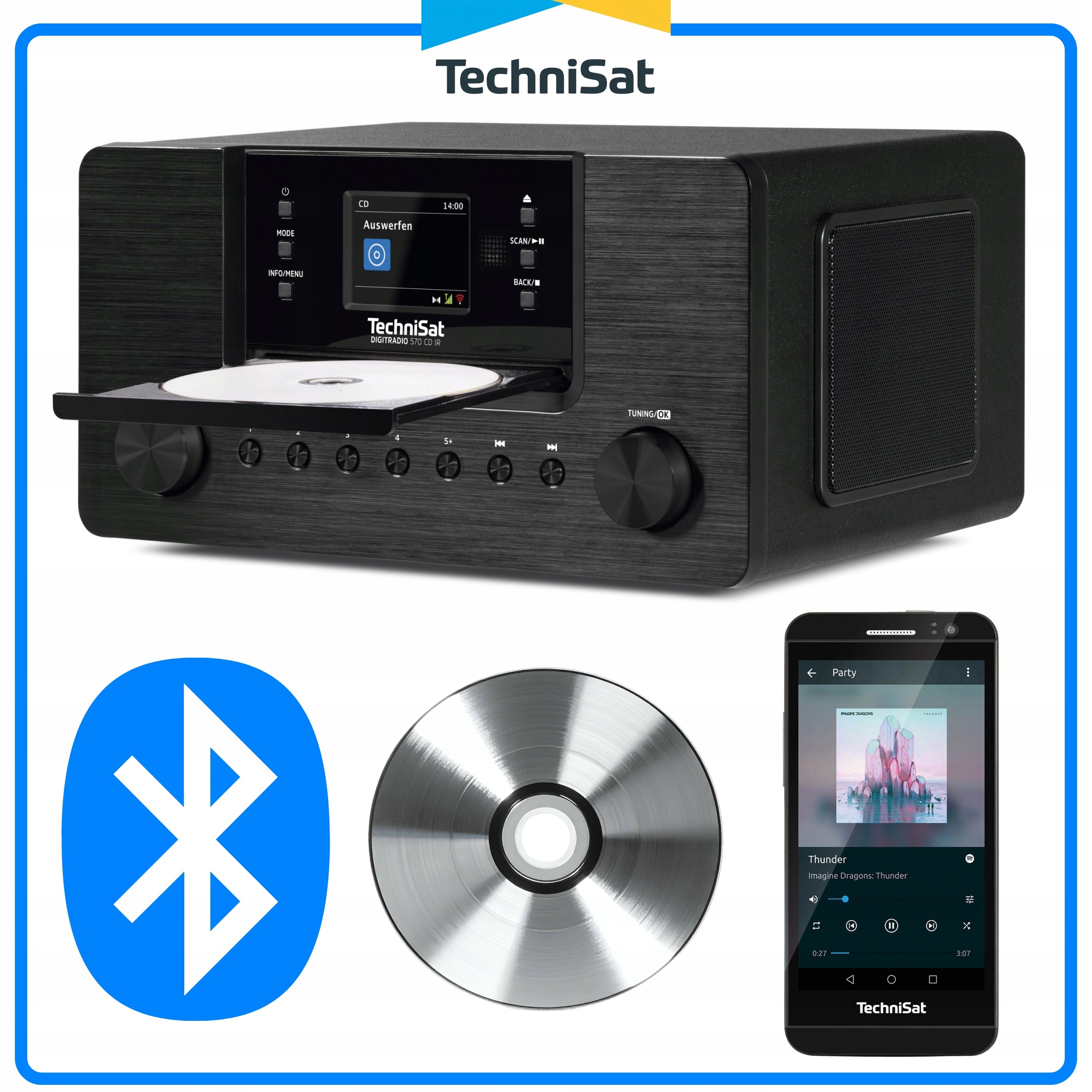 Bluetooth FM CD radio digital Internet DIGITRADIO 570 CD IR TechniSat Manufacturer code 0000/3953