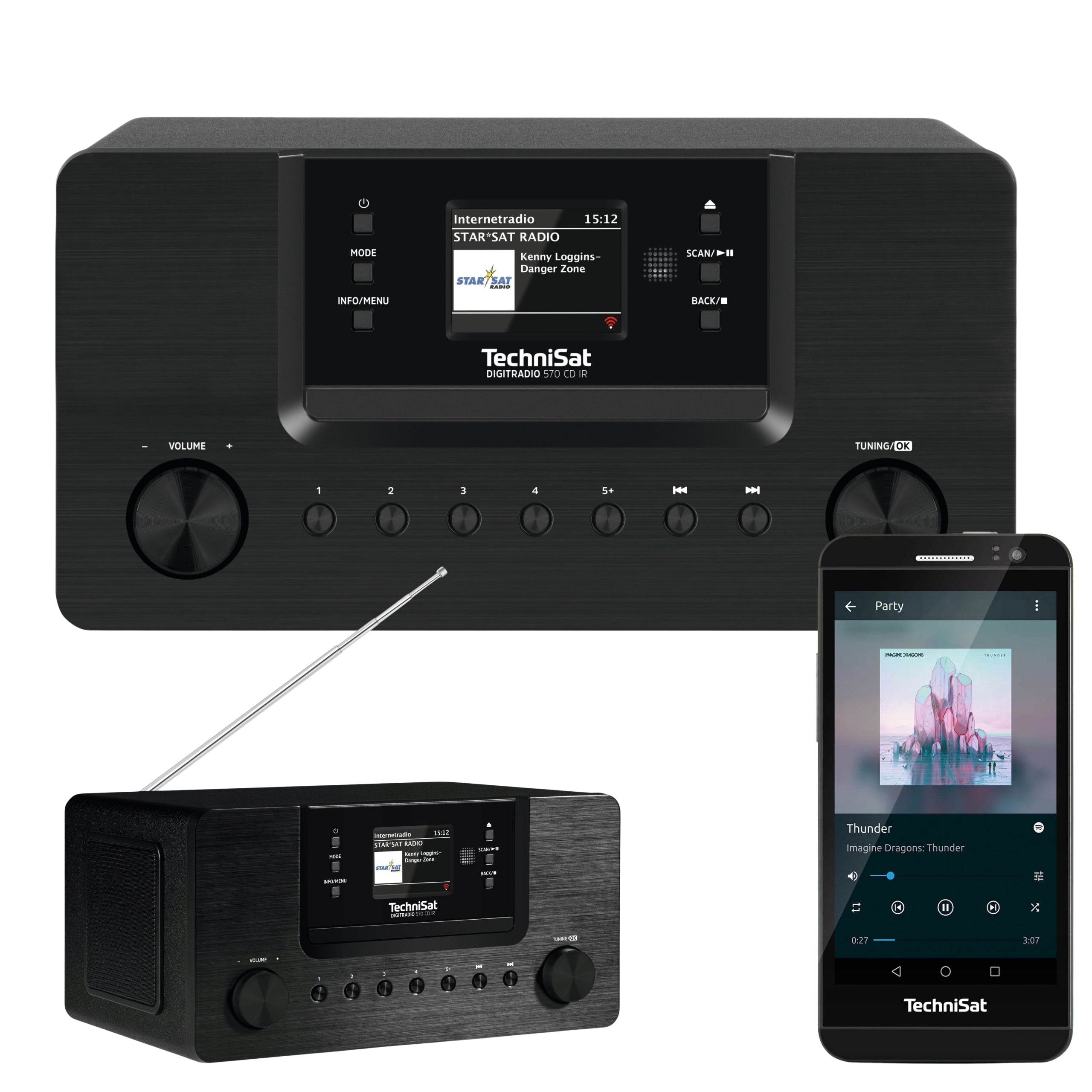Bluetooth FM CD radio digital Internet DIGITRADIO 570 CD IR TechniSat