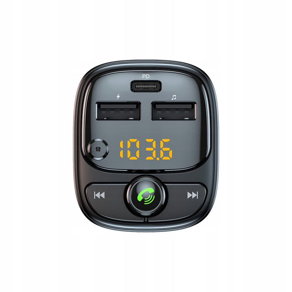 Bluetooth FM Transmitter Car Charger USB-C PD 30W + 2xUSB-A Flash Manufacturer code Blavec Transmiter Bluetooth Flash