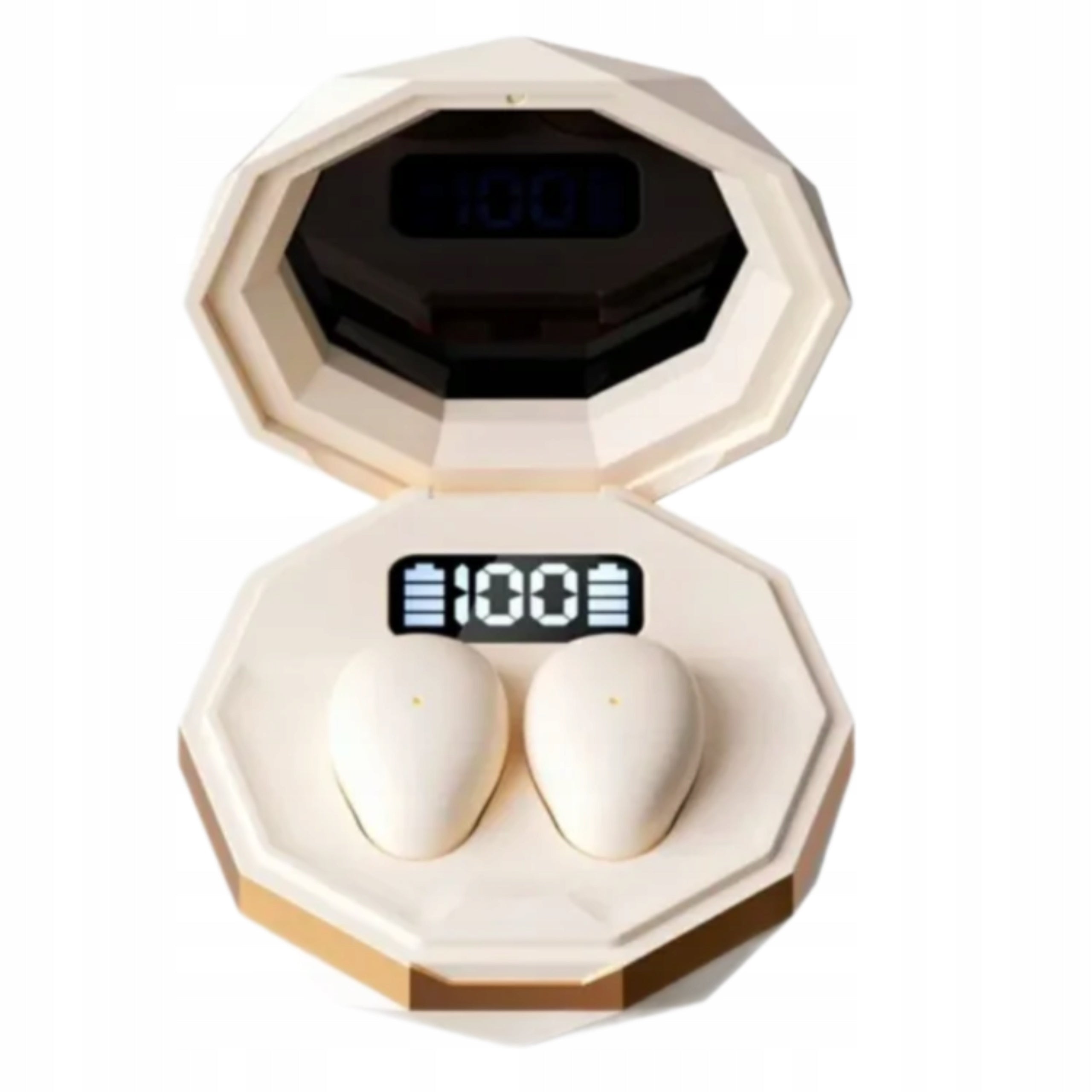 Bluetooth Headphones Wireless Sleeping Pouch In-Ear Screen Beige