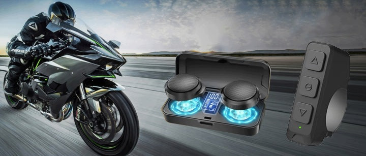 Bluetooth Headphones for Motorcycle Helmet with Charging Case - Clear Sound Manufacturer's catalog number 858174345148611