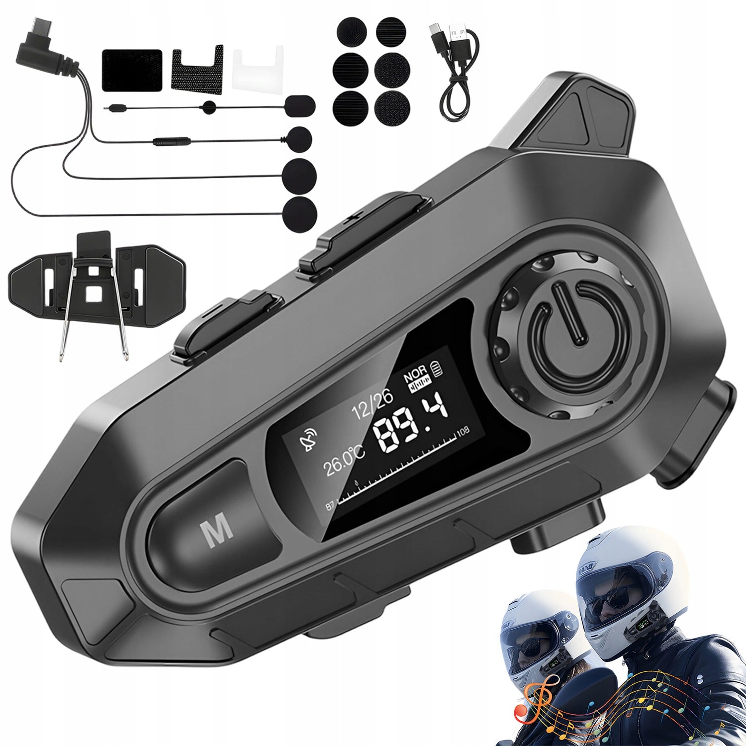 Bluetooth Headset for Motorcycles, Motorcycle Intercom Headset
