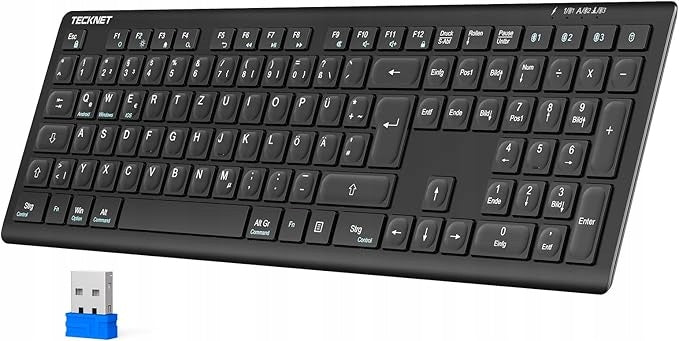 Bluetooth Keyboard TECKNET Ultra-thin QWERTZ 4 Devices Charged KB005