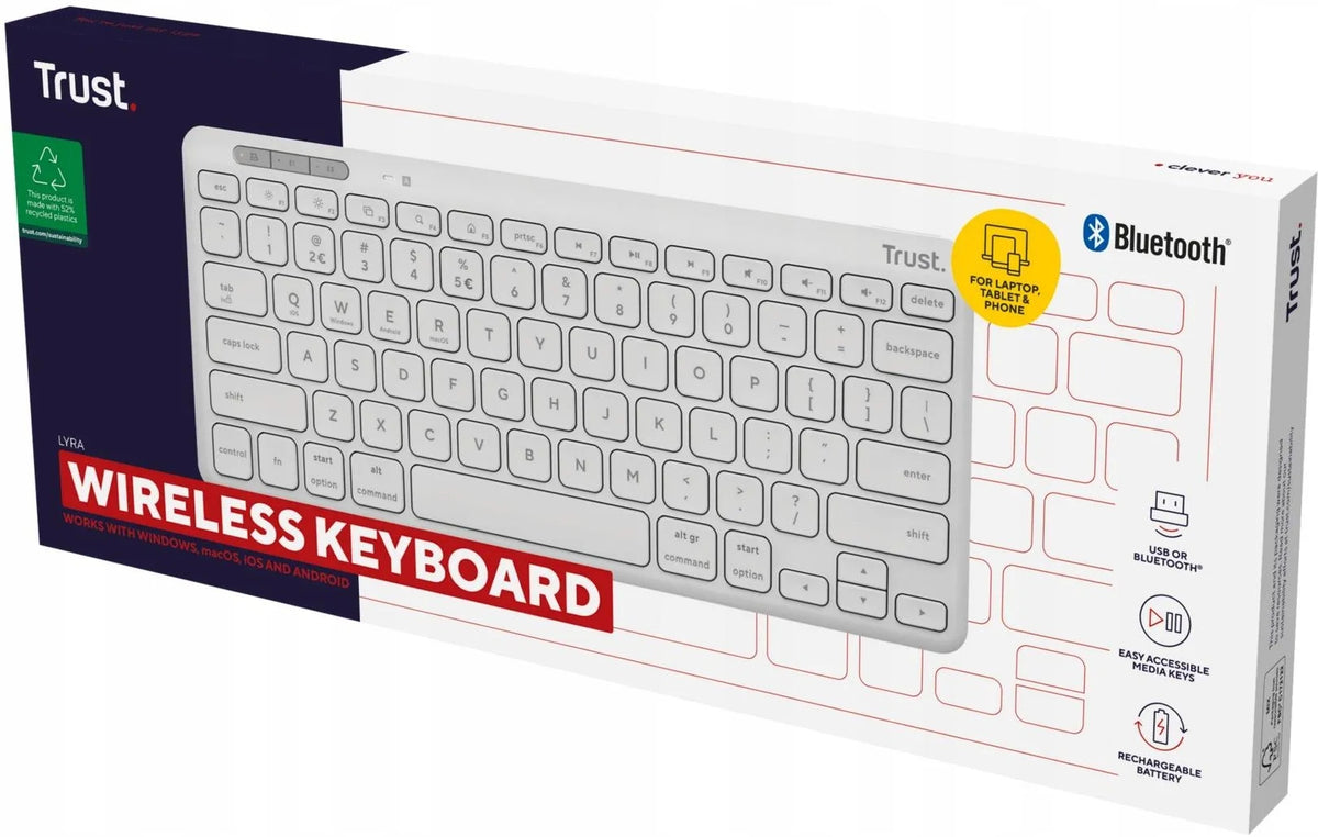 Bluetooth Keyboard + USB Radio Trust Lyra Wireless Compact Manufacturer code 25097