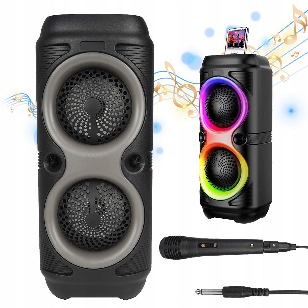 Bluetooth LED SPEAKER 10W Wireless Portable MP3 RGB BT + MICROPHONE