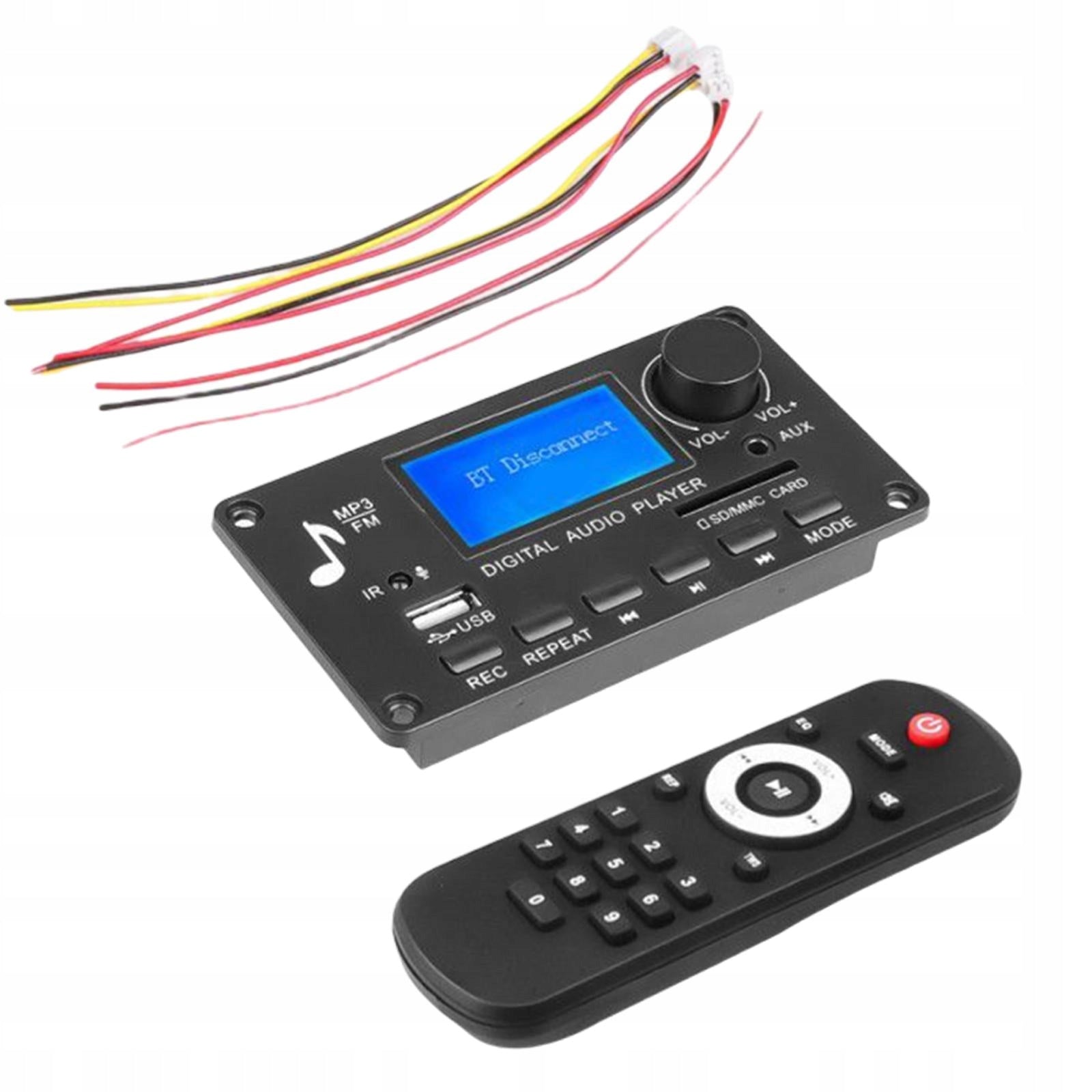Bluetooth MP3 Decoder Board USB TF USB FM Car Radio 12V W/ Remote Control