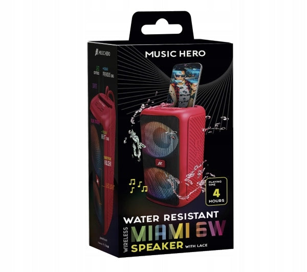 Bluetooth Mobile Speaker Music Hero MIAMI 6W Pink Packaging status original