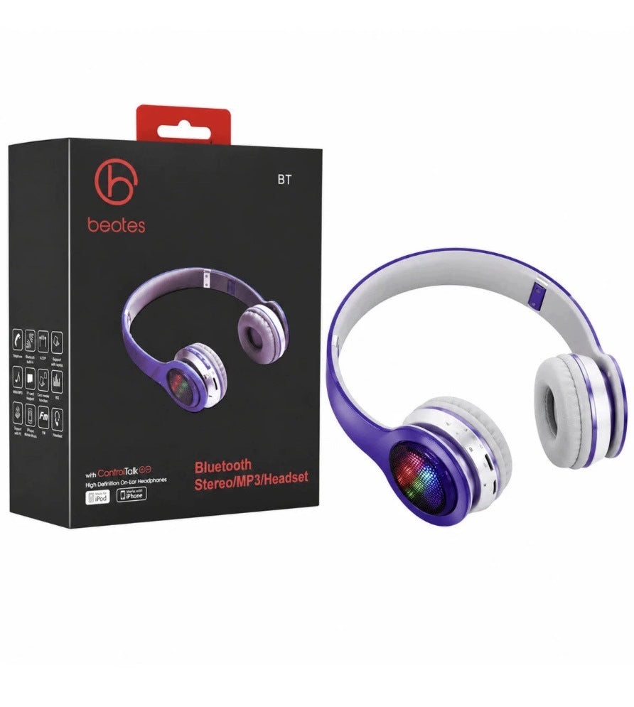 Bluetooth On-Ear Headphones Microphone FM Radio MP3 SD Card AUX