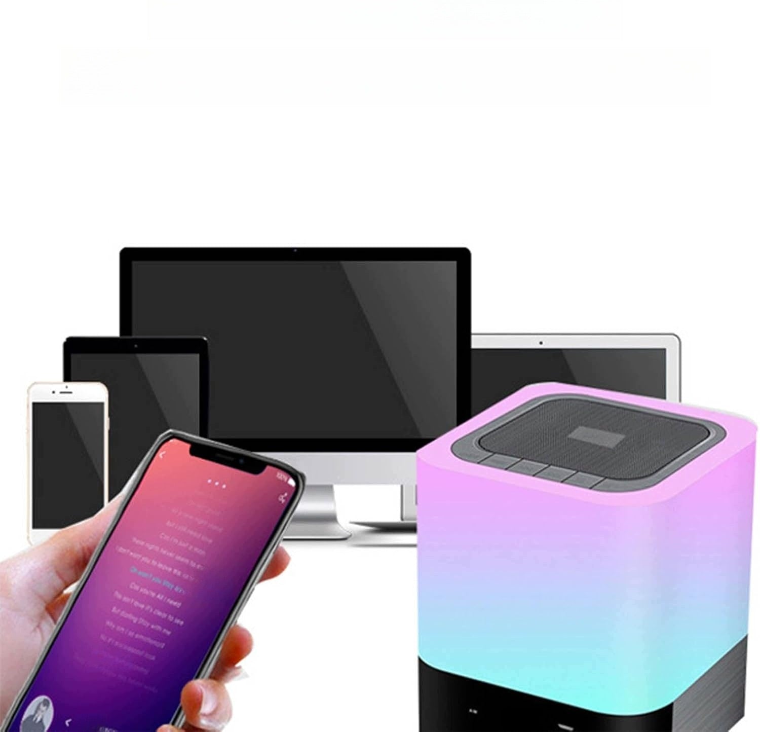 Bluetooth Portable LED Speaker with Clock Microphone Touch USB 4000mAh Stereo Packaging status original