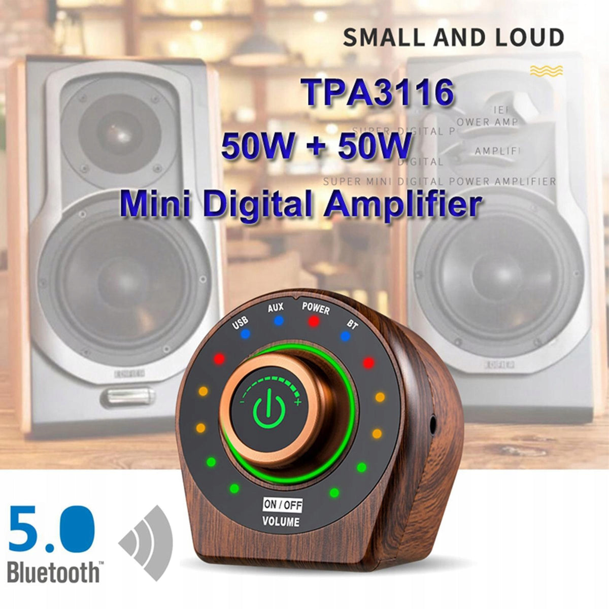 Bluetooth Power Amplifier Wireless Audio Receiver Stereo wzma