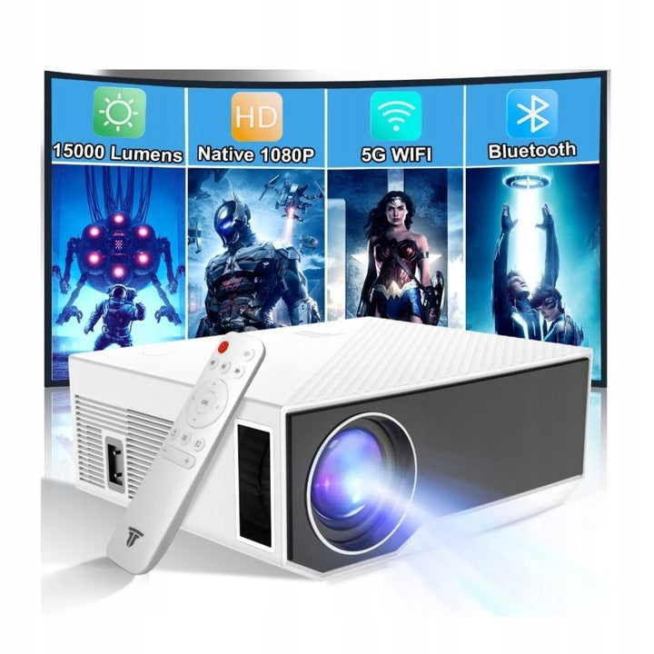 Bluetooth Projector 20 000 Lumens, Support Full HD 1080p, 5G WiFi LED Packaging status original