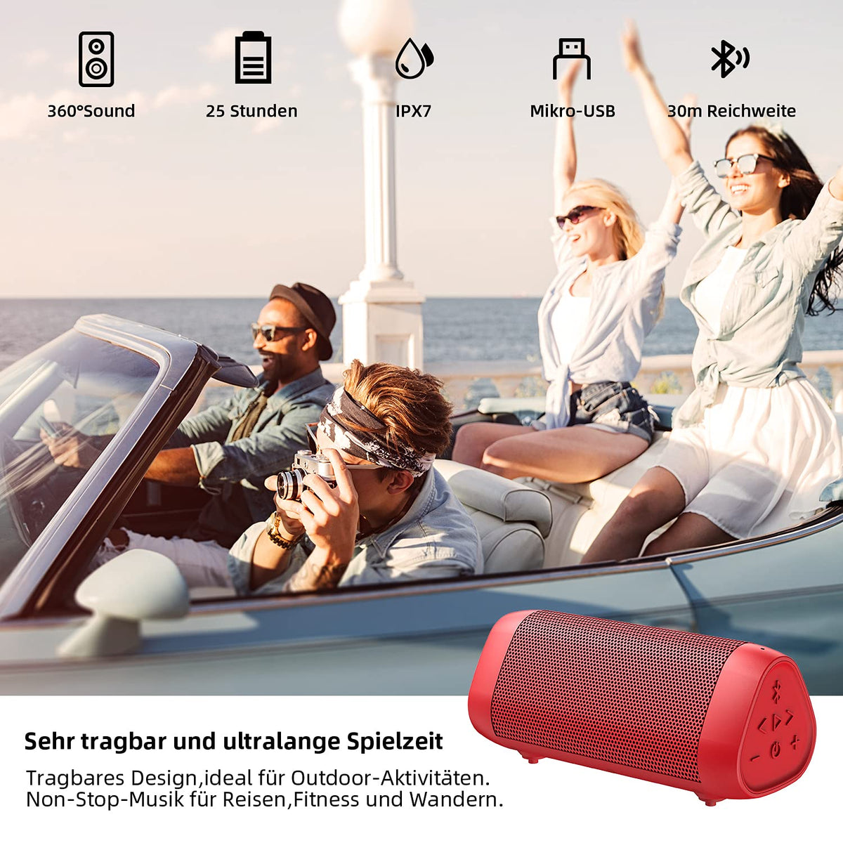 Bluetooth SoundBar Speaker, 12W Wireless 25h EAN (GTIN) 5907684163463