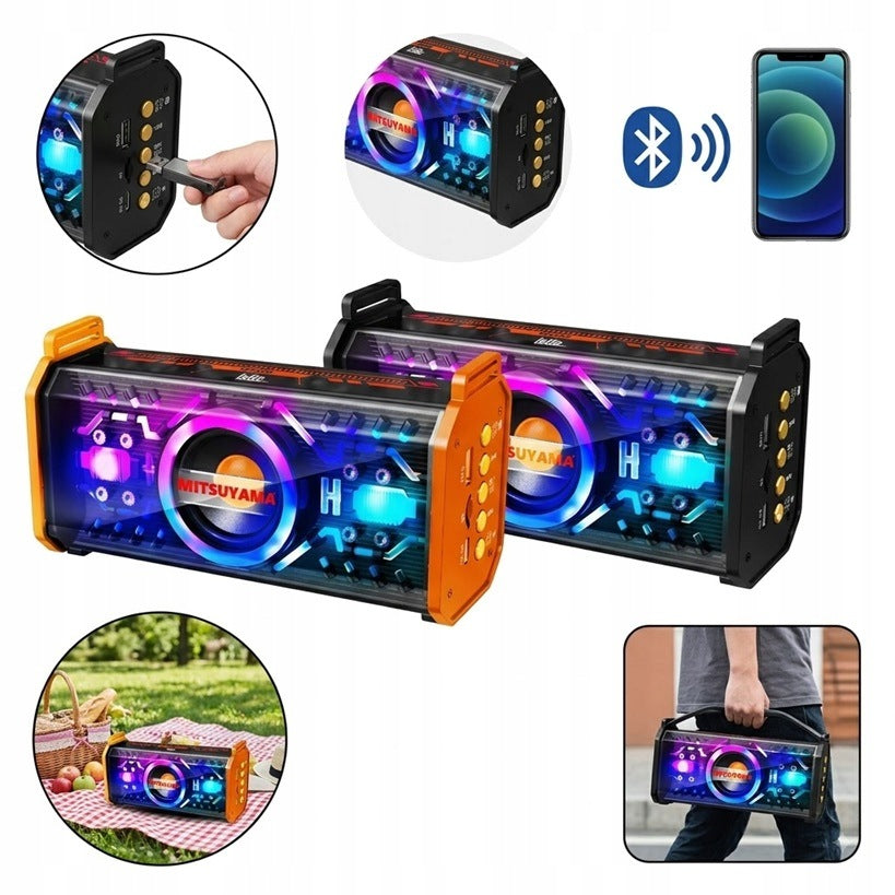 Bluetooth Speaker 10W Powerful FM Bass USB SD Portable Black Wireless