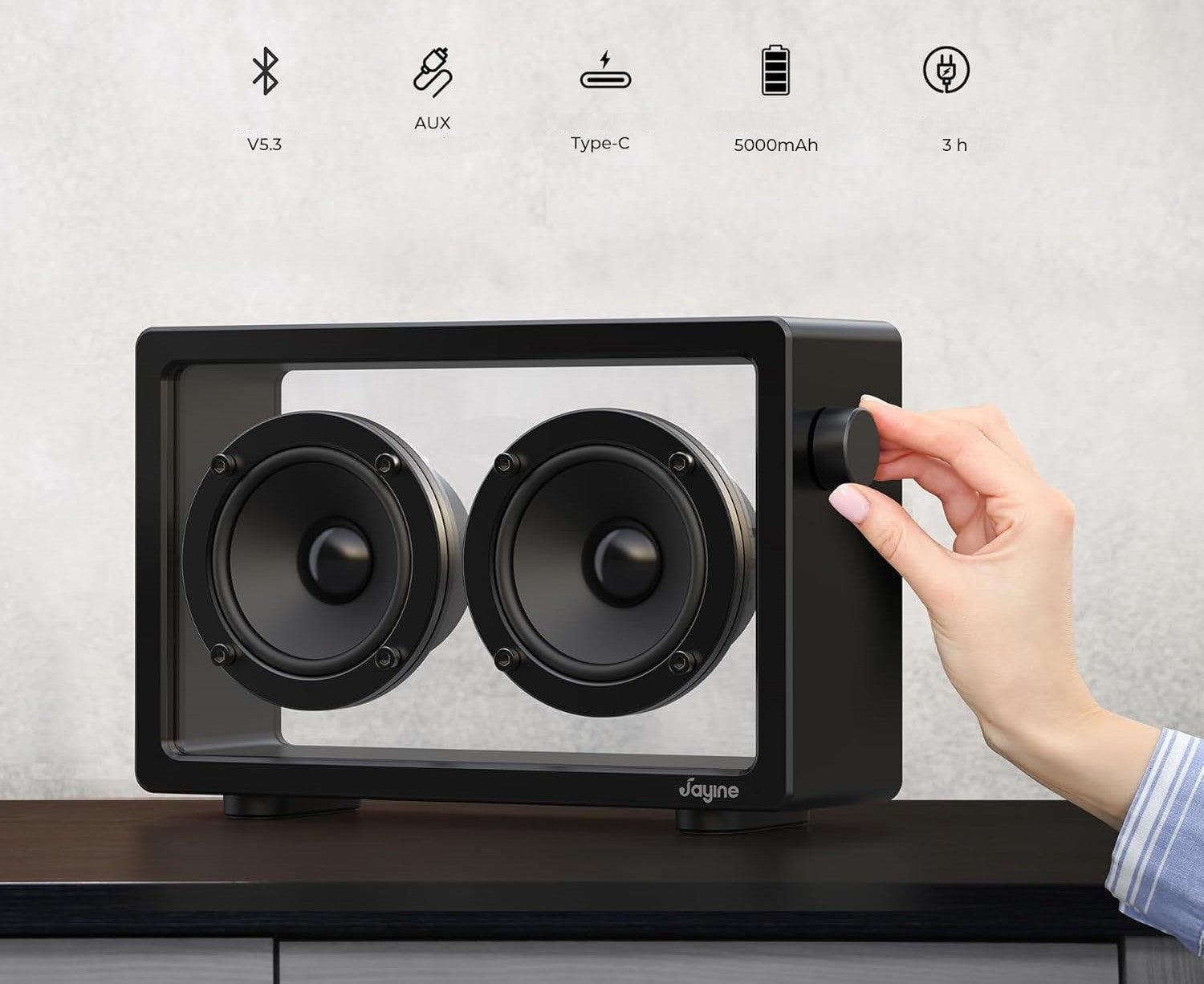 Bluetooth Speaker 16W Portable V5.3 Black JAYINE Brand no brand