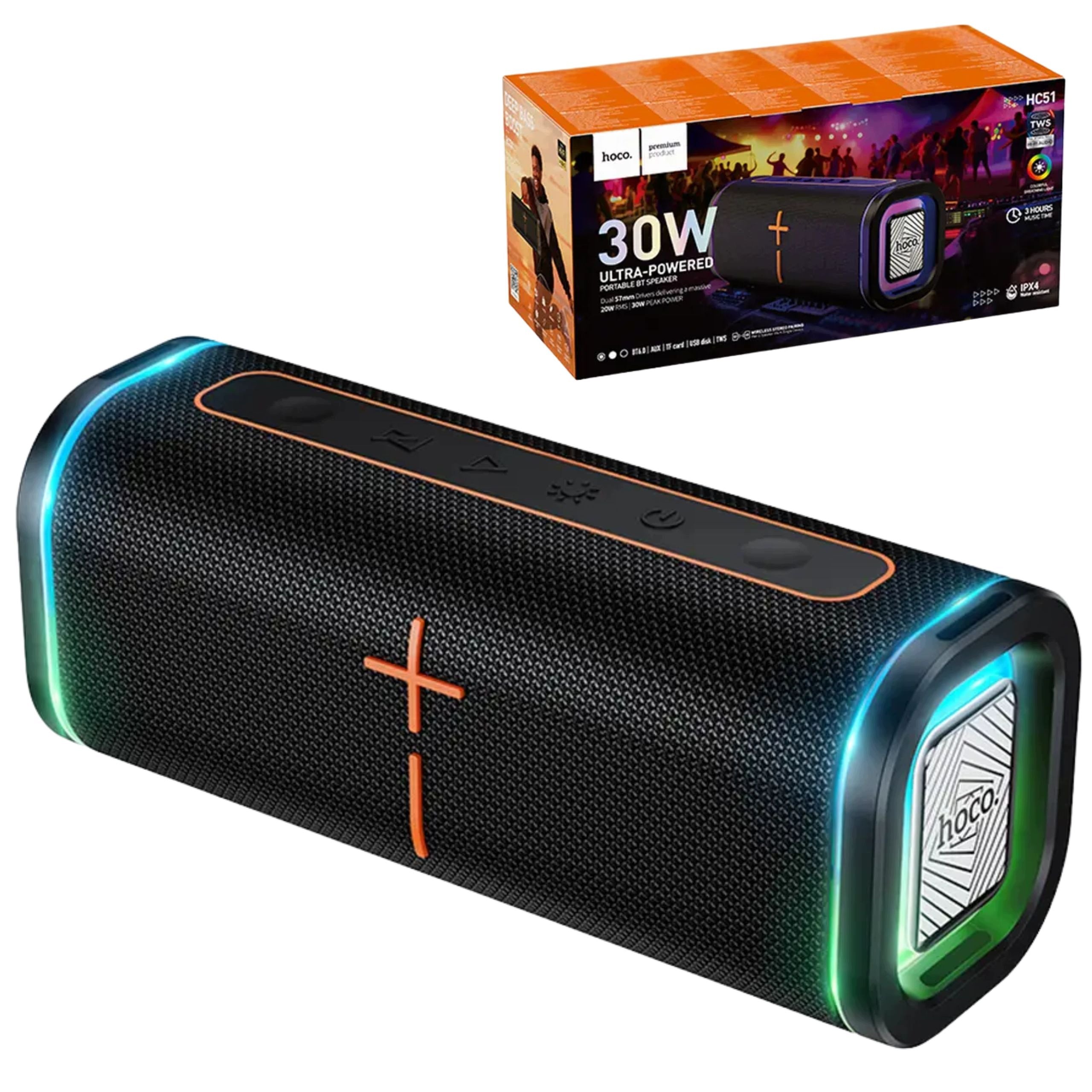 Bluetooth Speaker 30W 5h Hoco HC51 Black Small Portable For Plot