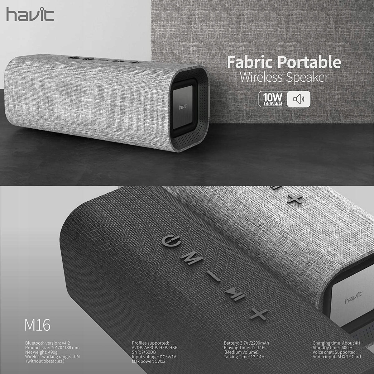 Bluetooth Speaker 4.2 Havit M16 10W 14H 2200mAh Manufacturer code M16