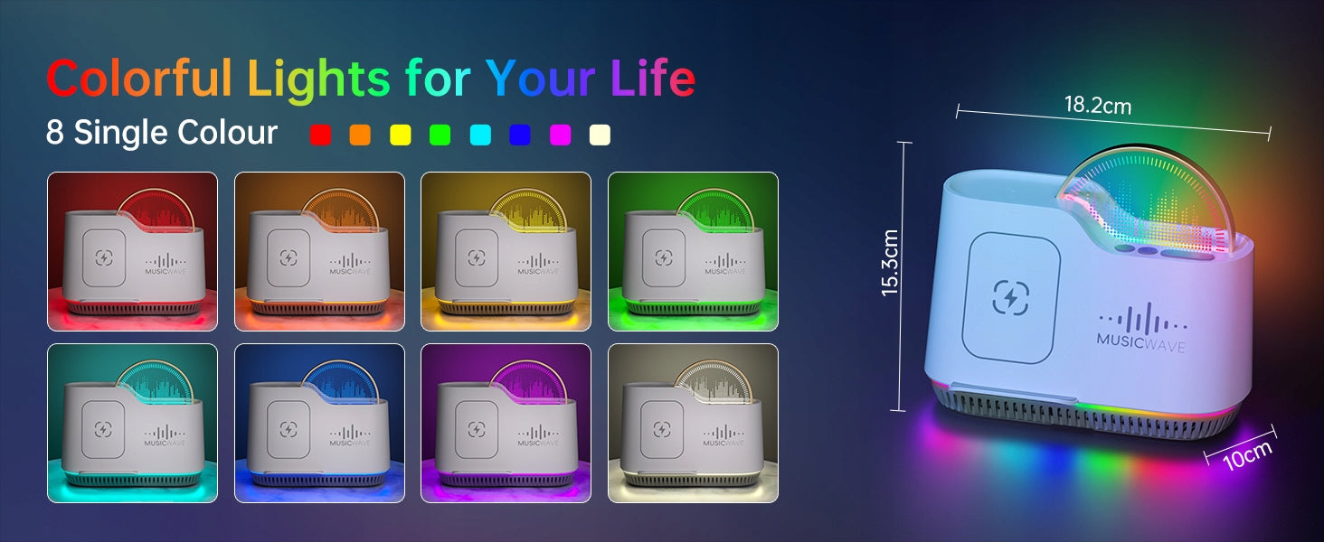 Bluetooth Speaker 5.4 LED Light 5in1 with 15W Induction Charger Manufacturer code głośnik RGB LED ładowarka