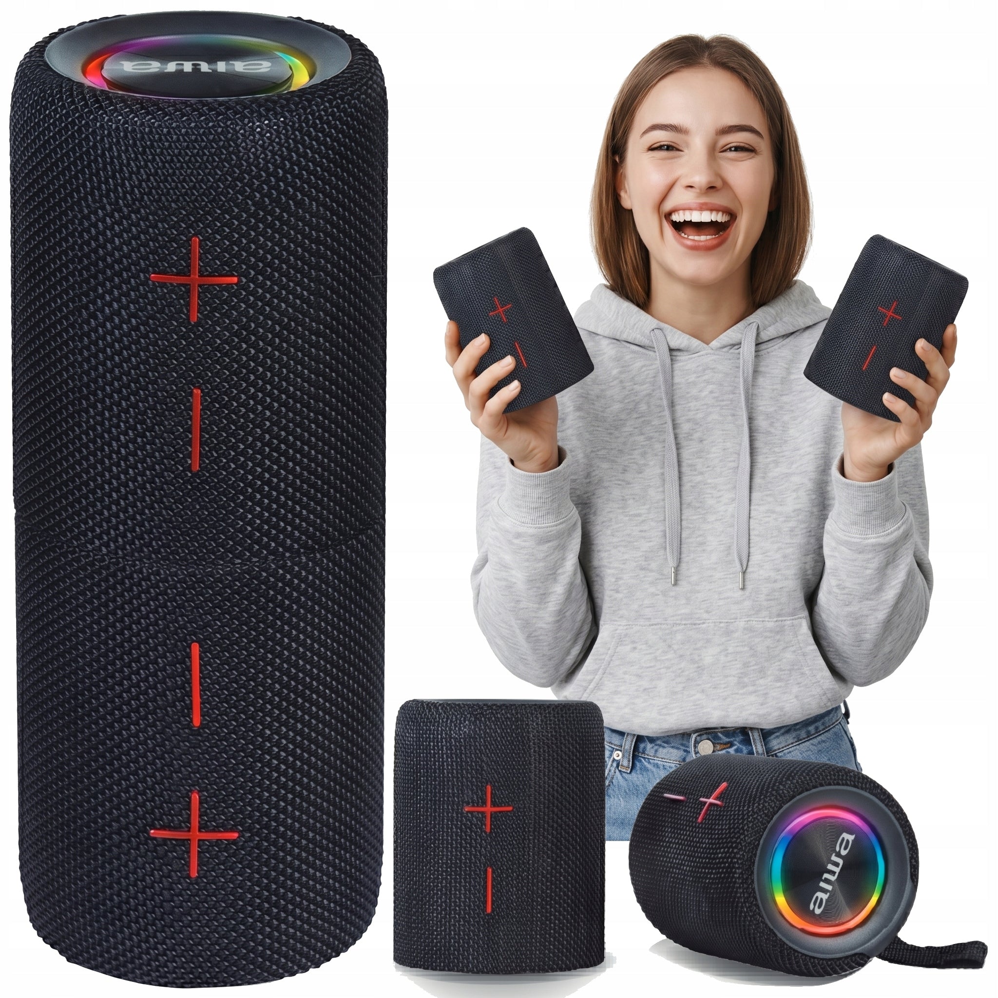 Bluetooth Speaker AIWA BST-250 10W FM Radio IPX5 microSD TWS 10h Detachable