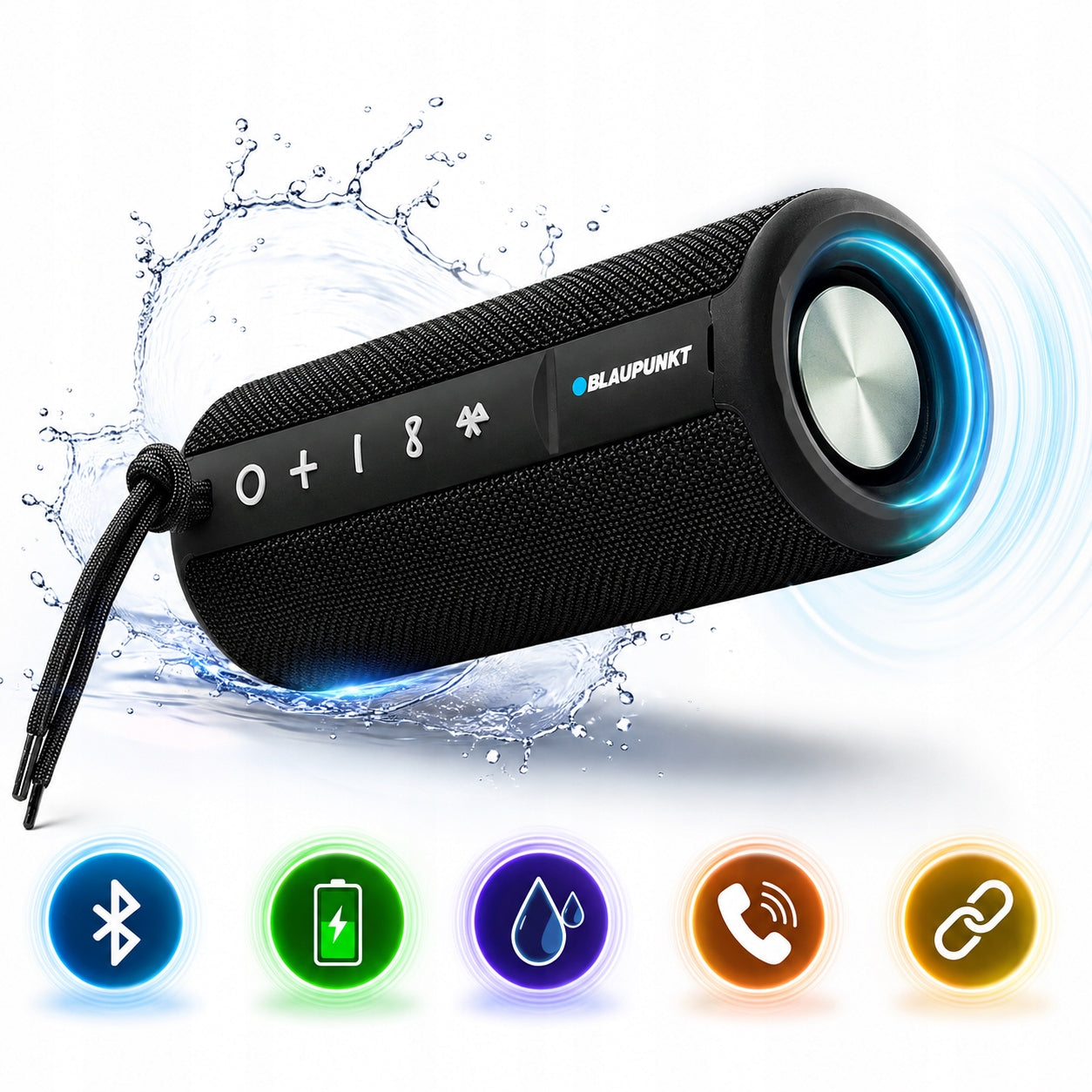 Bluetooth Speaker BT 202+ Wireless LED TWS Waterproof 12h
