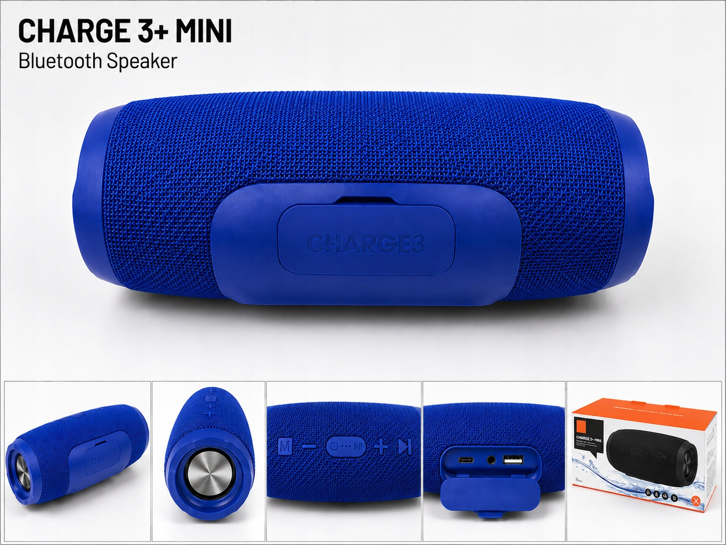 Bluetooth Speaker CHARGE 3+ MINI WIRELESS Portable 20W BLUE Packaging status original