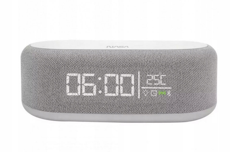 Bluetooth Speaker Clock Induction Charger QI LED Lamp Alarm NASA SPC400 Packaging status original