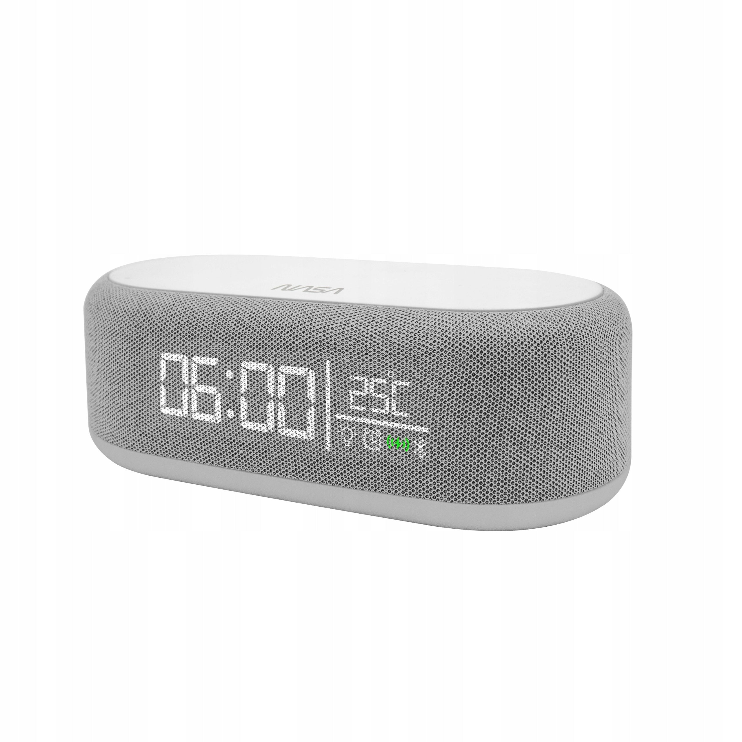 Bluetooth Speaker Clock Induction Charger QI LED Lamp Alarm NASA SPC400