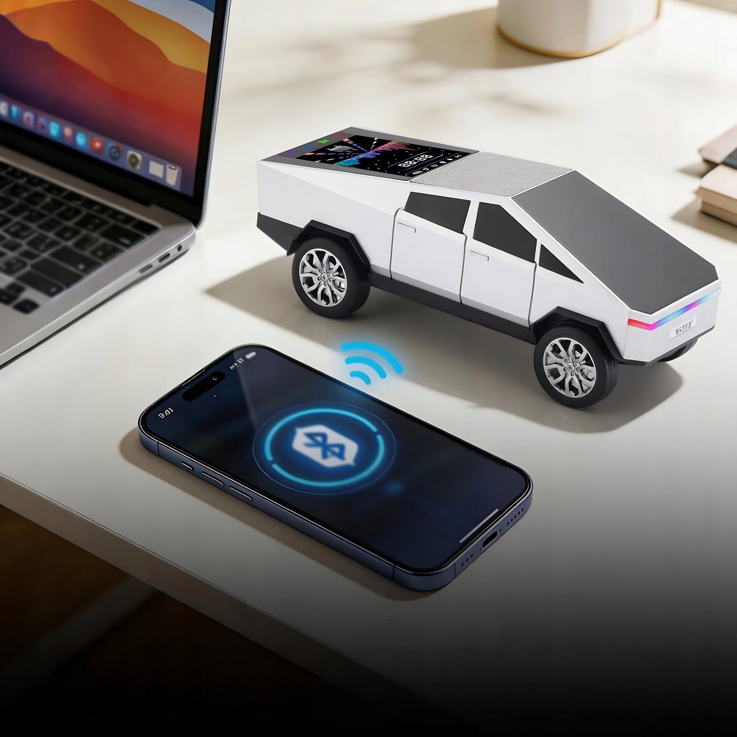 Bluetooth Speaker Cybertruck auto TWS LED FM radio USB sound player Packaging status original