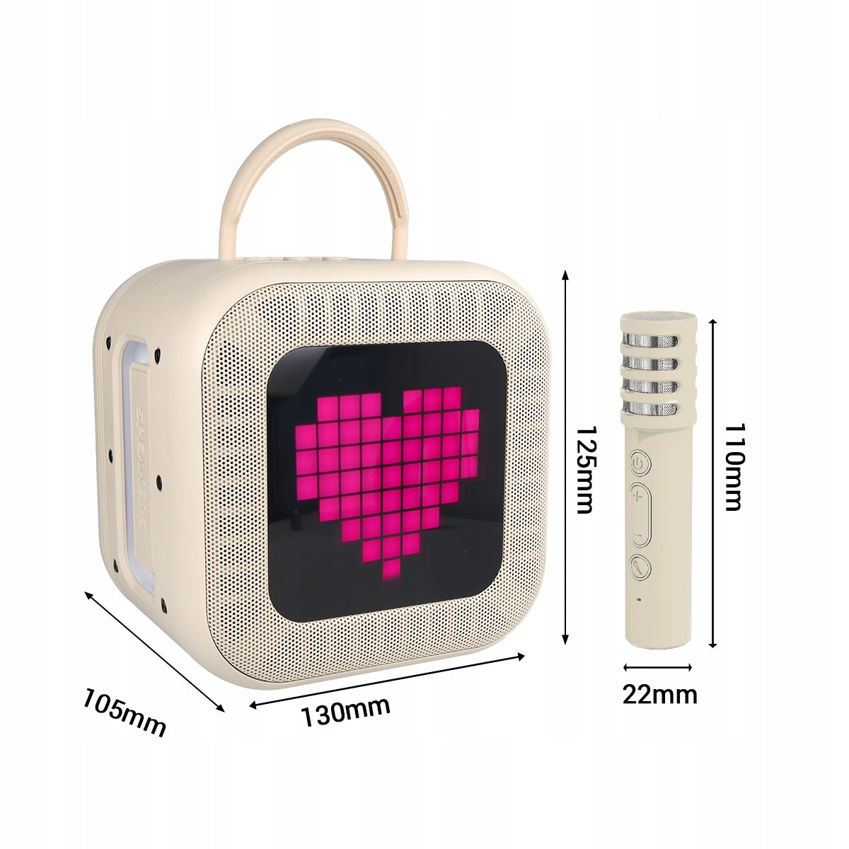 Bluetooth Speaker Karaoke Kit 2 Microphones Fun Pixel RGB Display Manufacturer code Blavec Karaoke Fun WS09-2MBE