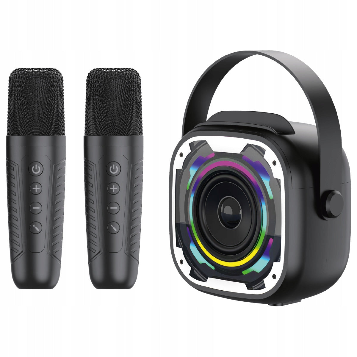 Bluetooth Speaker Karaoke Kit 2 Microphones Portable Wireless RGB Packaging status original