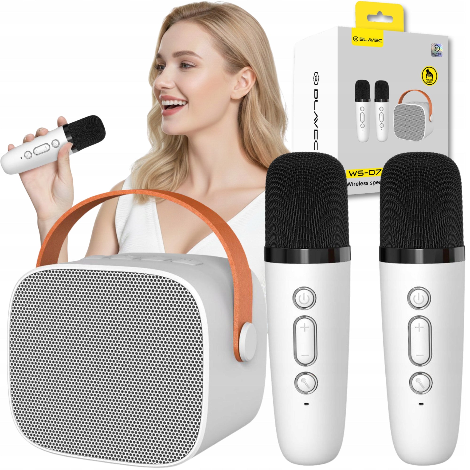 Bluetooth Speaker Karaoke Kit 2 Microphones Portable Wireless
