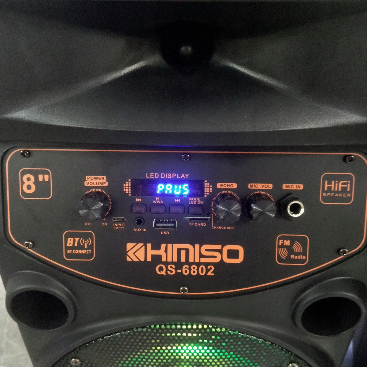 Bluetooth Speaker Kimiso QS6802 Wireless LED Brand Kimiso