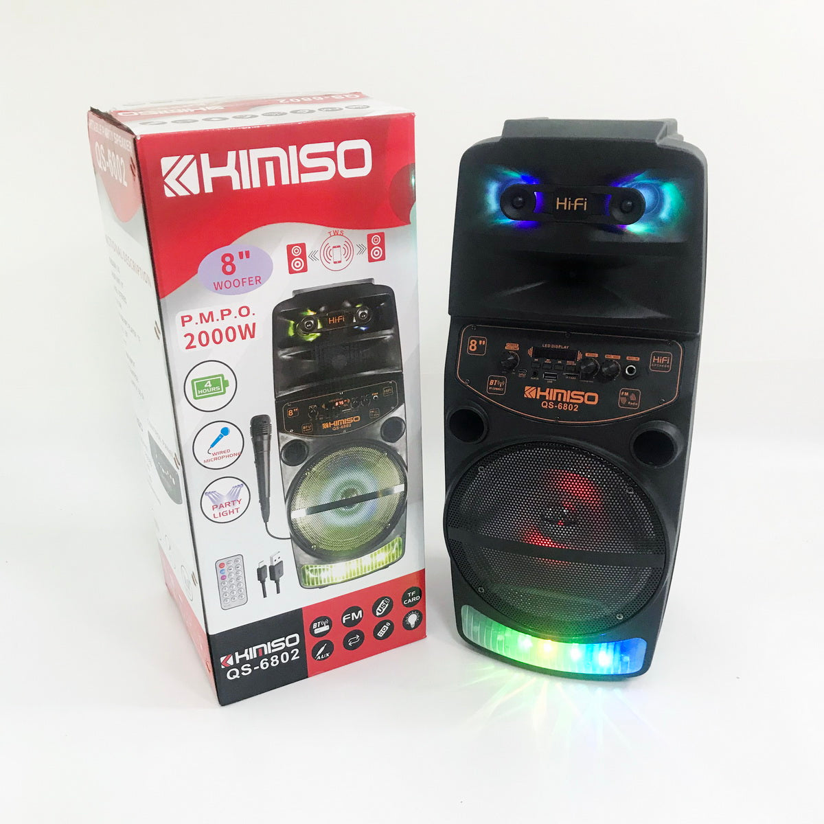Bluetooth Speaker Kimiso QS6802 Wireless LED